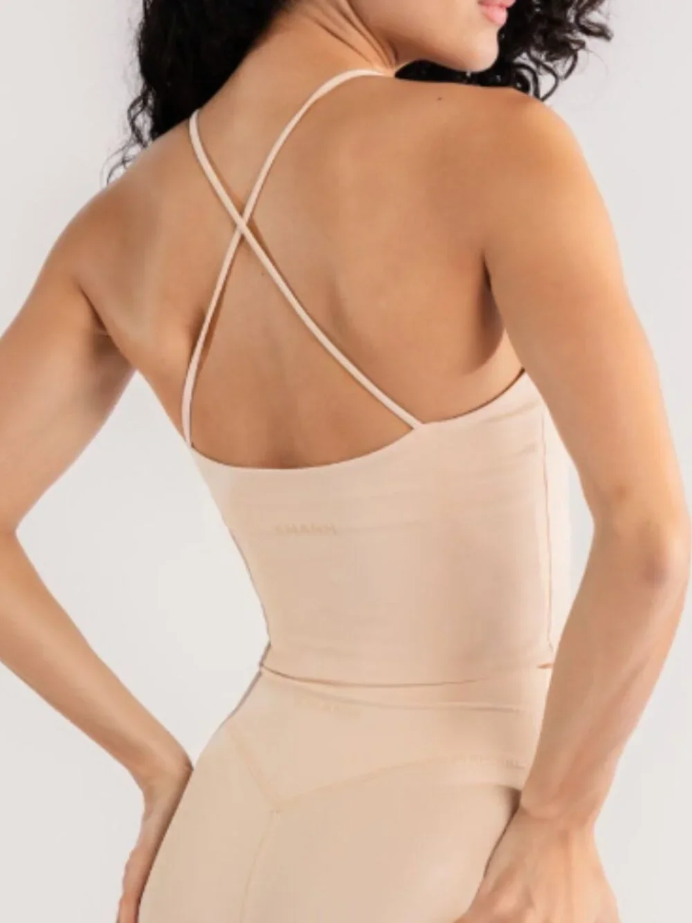 NEW EMANH Serene Crisscross Tank Top + Compression Yoga Shorts